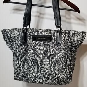 Calvin Klein tote bag black and white w/ black straps about 17" x 14"